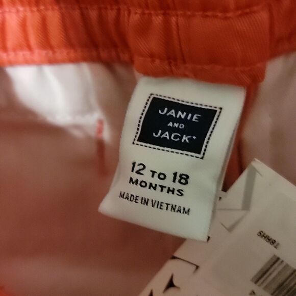 JANIE AND JACK CORAL/MELON SHORTS, SIZE 12-18 MONTHS - NEW! - Picture 5 of 7